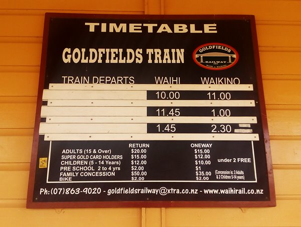 Waihi Goldfields Demiryolları, Yeni Zelanda'd Ücretsiz Aktiviteler