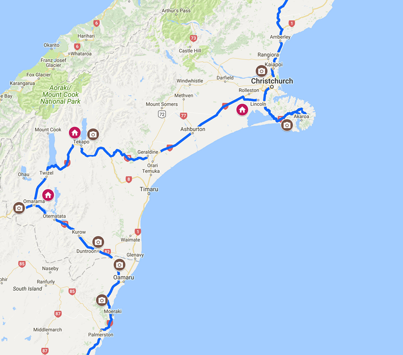 Dunedin to Picton Road Trip Map, New Zealand Travel Guide